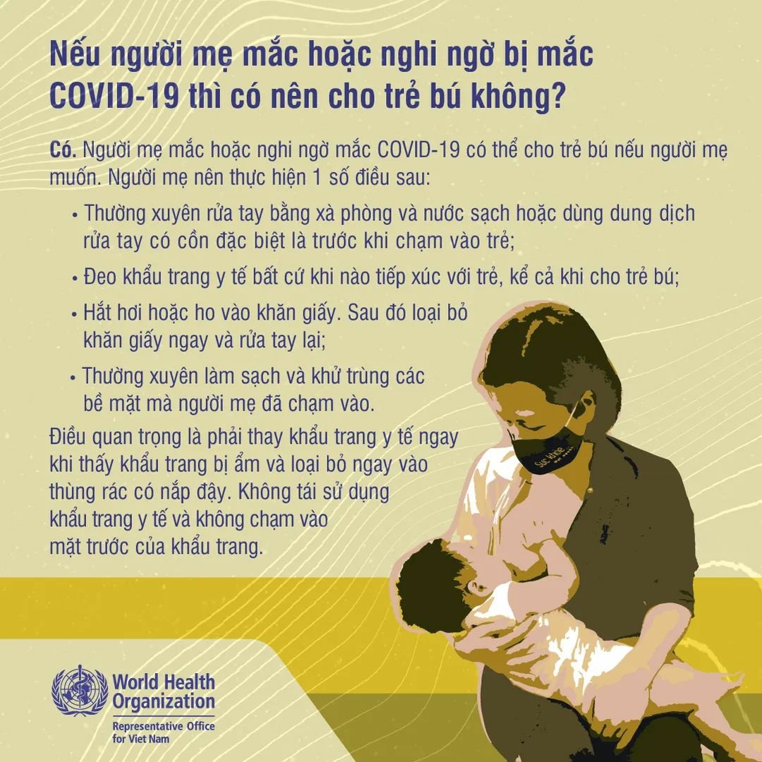 Những lưu ý với phụ nữ đang cho con bú nếu mắc Covid-19 và việc tiêm vắc xin phòng Covid-19