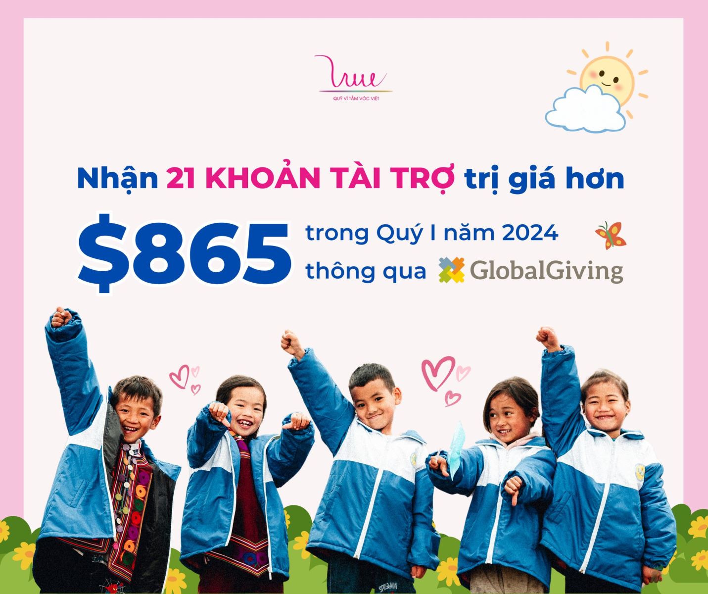 Quỹ Vì Tầm Vóc Việt nhận 21 khoản tài trợ trị giá 865.05 USD trong quý I năm 2024