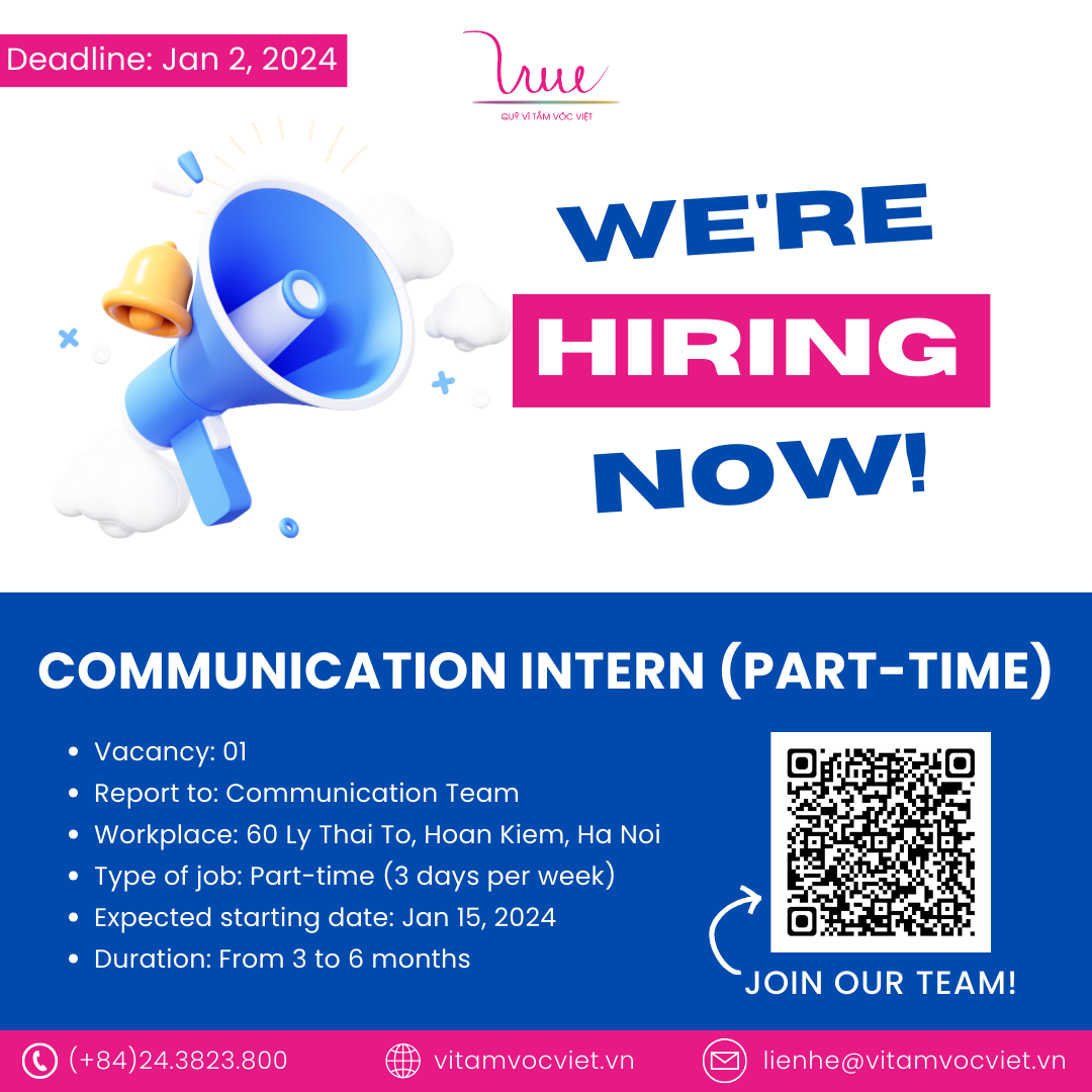 VSF Communication Intern Recruitment (Part time) - Deadline: 02/01/2024