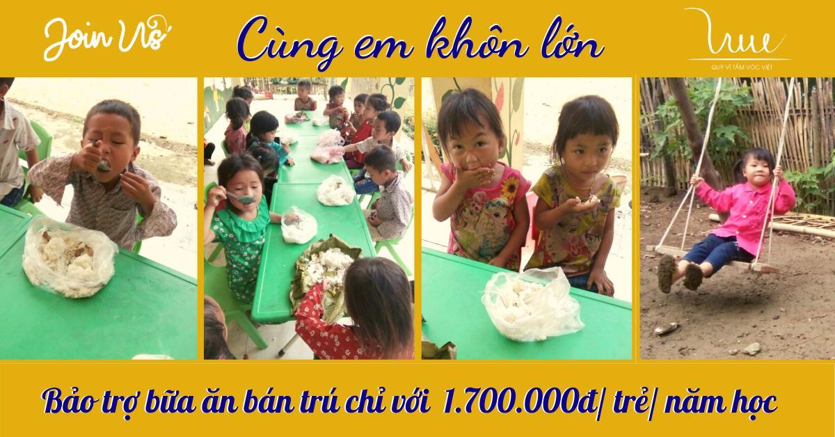 “Cùng em khôn lớn” - Dự án gây quỹ bảo trợ bữa ăn bán trú cho trẻ em nghèo, nâng “Tầm Vóc Việt” 