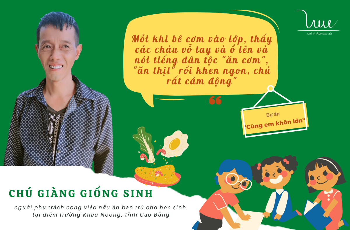 Chú Giàng Giống Sinh - người nấu ăn bán trú cho học sinh tại điểm trường Khau Noong