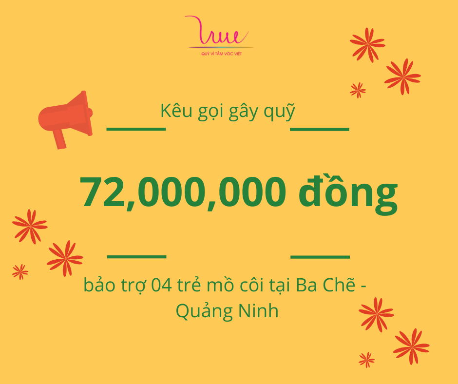 Kêu gọi gây quỹ 72,000,000 đồng bảo trợ 04 trẻ mồ côi tại Ba Chẽ - Quảng Ninh