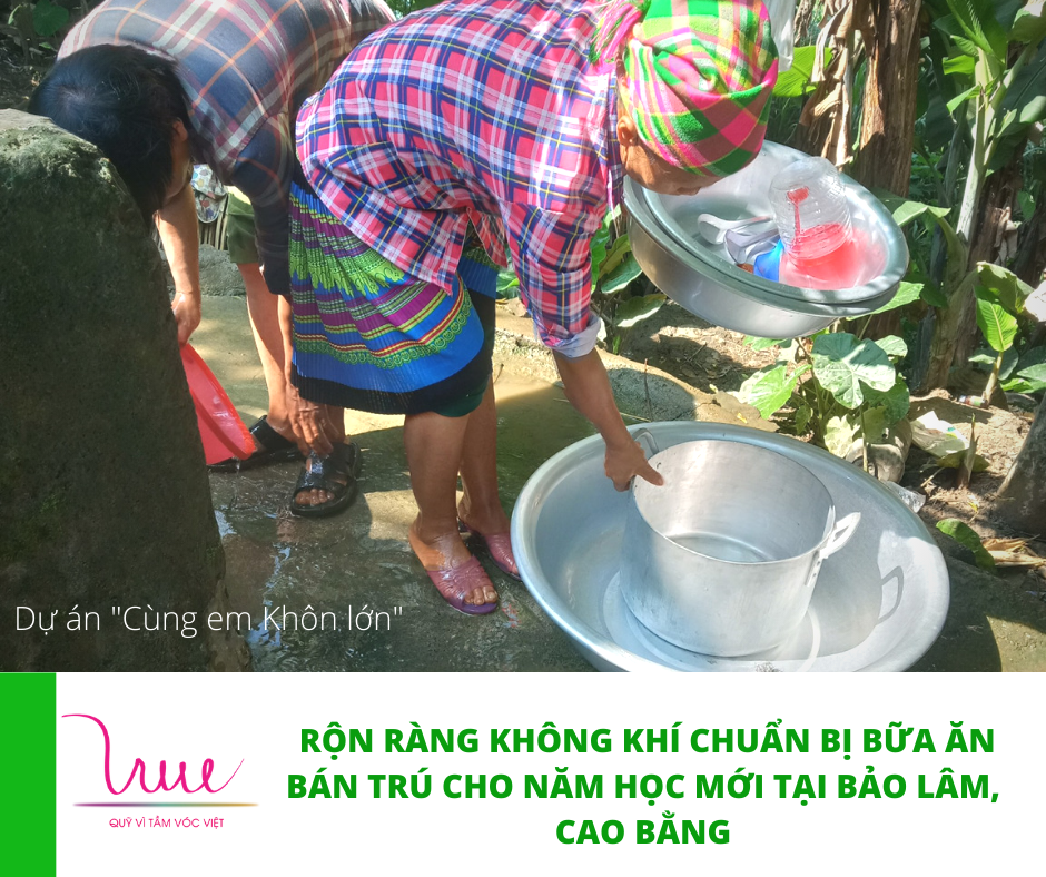 Rộn ràng không khí chuẩn bị bữa ăn bán trú cho năm học mới tại Bảo Lâm, Cao Bằng