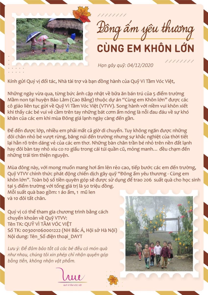 Đông ấm yêu thương - Cùng em khôn lớn