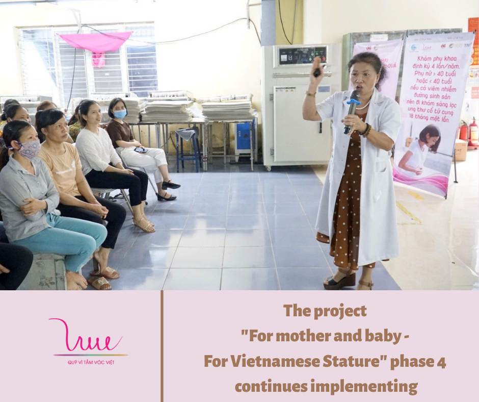 The project "For mother and baby - For Vietnamese Stature" phase 4 continues implementing after social distancing due to Covid-19