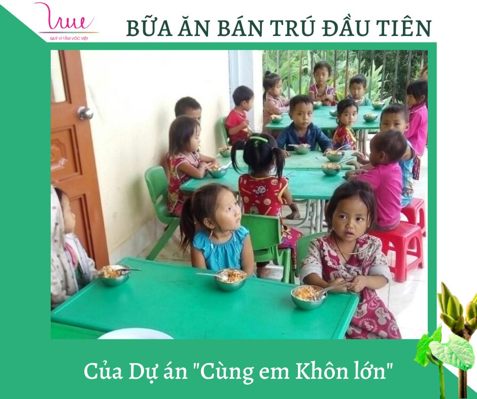 Những bữa cơm ấm nóng đầu tiên của dự án “Cùng em khôn lớn”