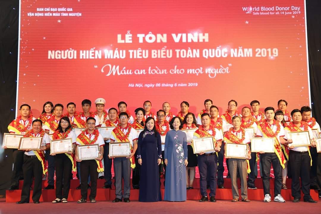 Tài trợ mũ, áo, balo cho Ngày Tôn vinh người hiến máu tiêu biểu 2019