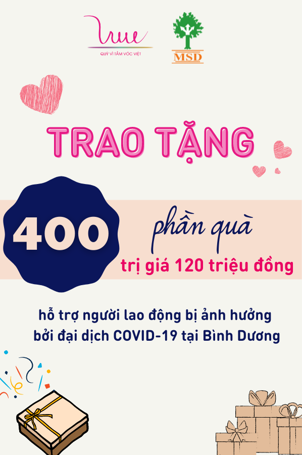 Trao tặng 400 phần quà đến người lao động bị ảnh hưởng bởi Covid ở Bình Dương