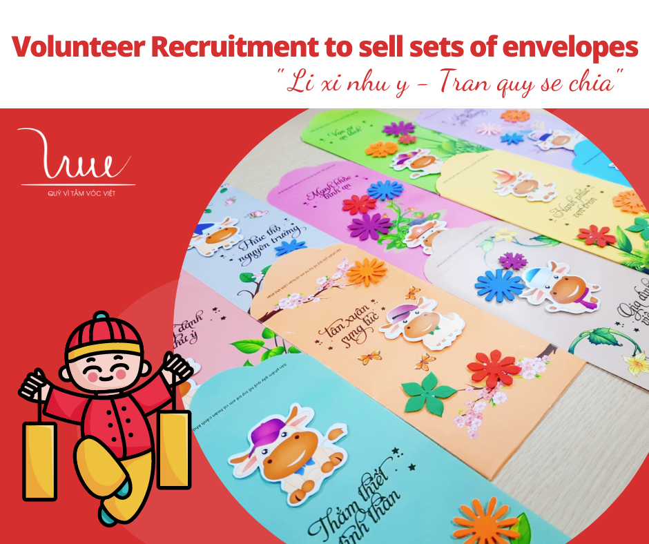 Volunteer recruitment to sell sets of “Li xi nhu y - Tran quy se chia” envelopes