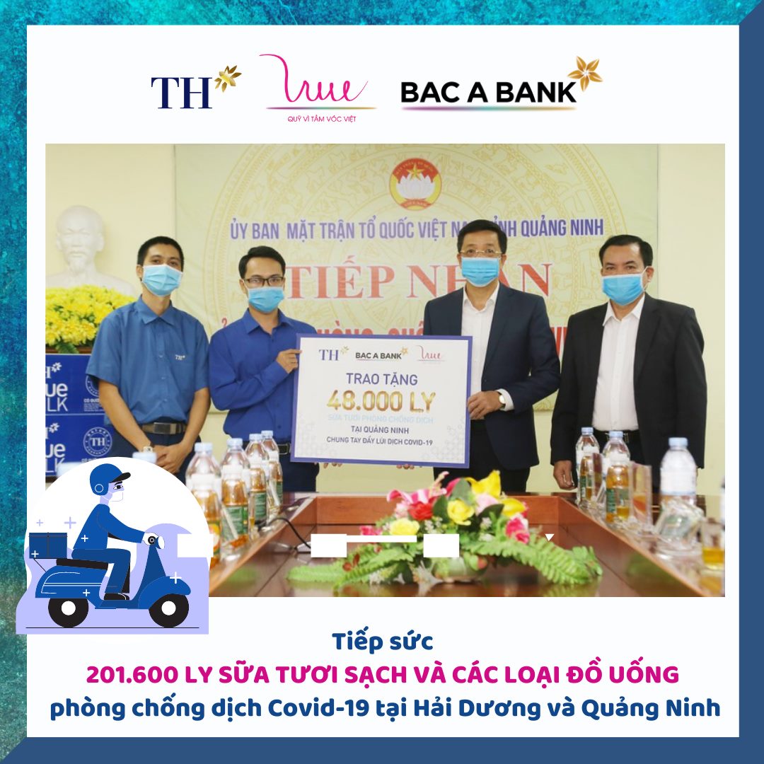 Tiếp sức 201.600 ly sữa tươi sạch và các loại đồ uống phòng chống dịch Covid-19 tại Hải Dương và Quảng Ninh