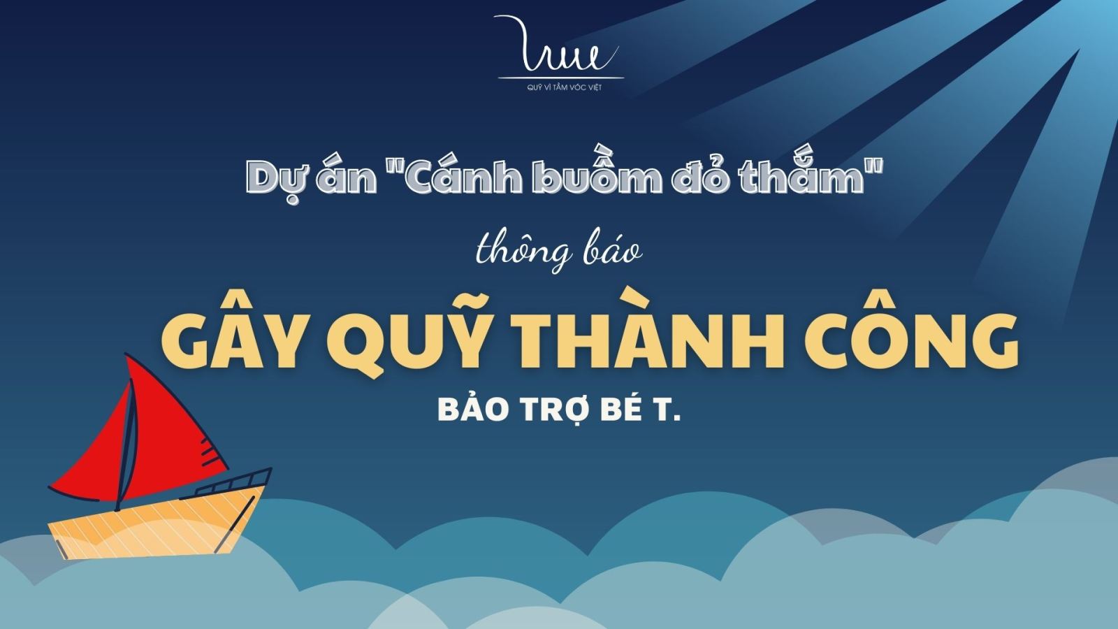 Gây quỹ thành công bảo trợ bé T. - Dự án “Cánh buồm đỏ thắm”