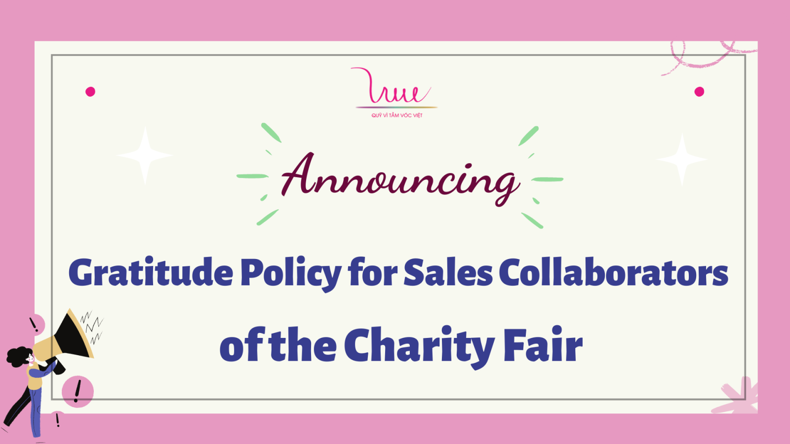 Announcing The Gratitude Policy for Sales Collaborators of the Charity Fair