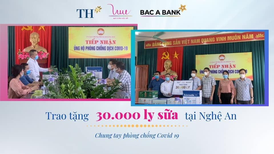 Trao 30.000 ly sữa dinh dưỡng tiếp sức vùng dịch tại Nghệ An