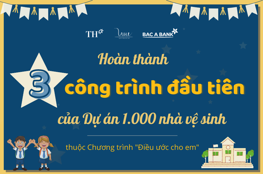 Hoàn thành 3 công trình đầu tiên của Dự án 1.000 nhà vệ sinh thuộc Chương trình "Điều ước cho em"