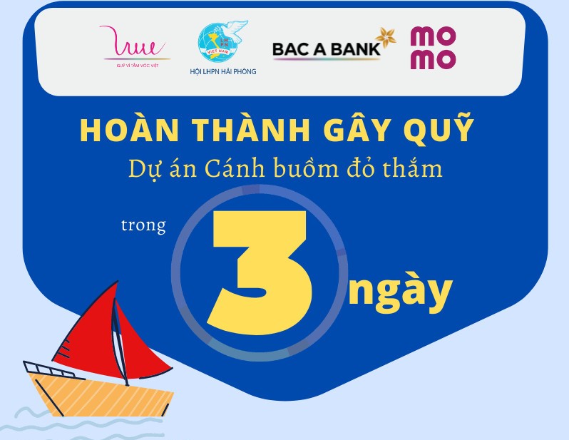 Hoàn thành gây quỹ dự án Cánh buồm đỏ thắm trên MoMo trong 3 ngày