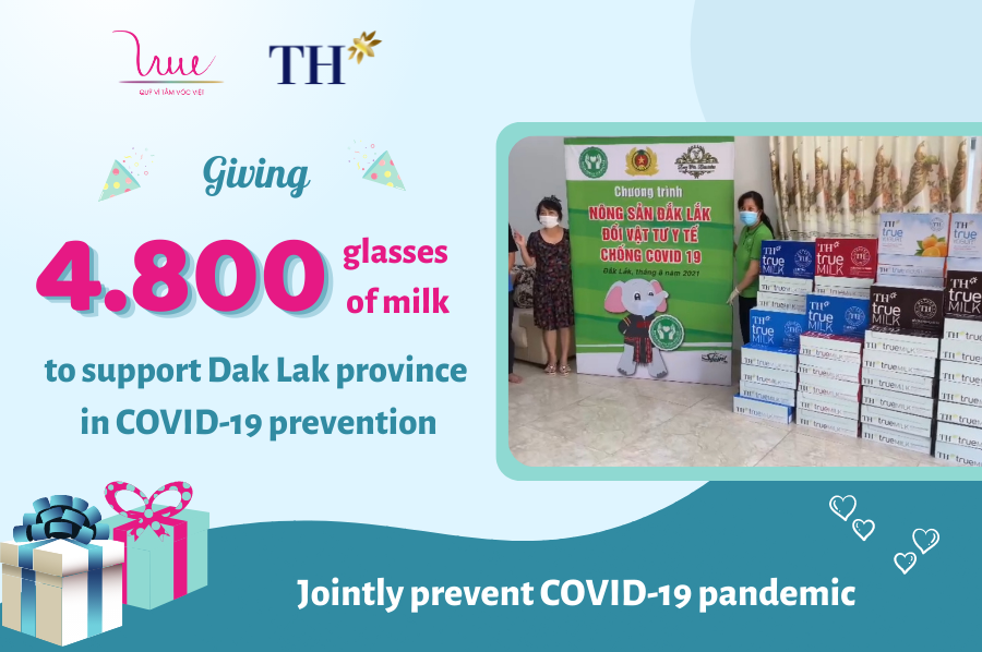 Giving 4.800 glasses of milk to support Dak Lak province in COVID-19 prevention