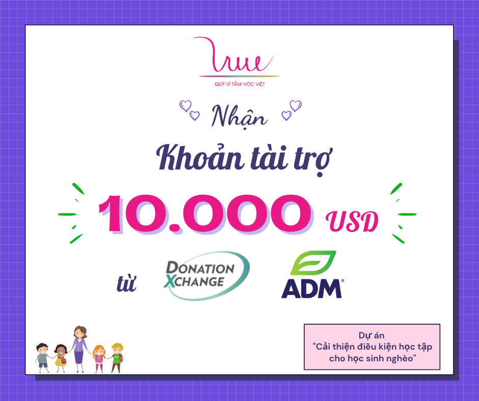 Quỹ Vì Tầm Vóc Việt nhận khoản tài trợ 10.000 USD từ Công ty Archer Daniels Midland (ADM) Hoa Kỳ