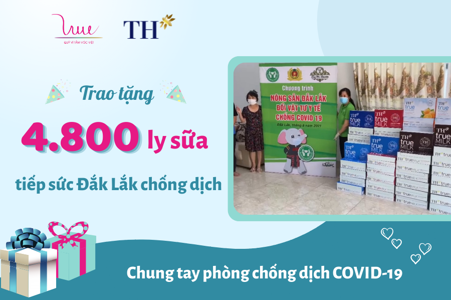 Trao tặng 4.800 ly sữa tiếp sức Đắk Lắk chống dịch