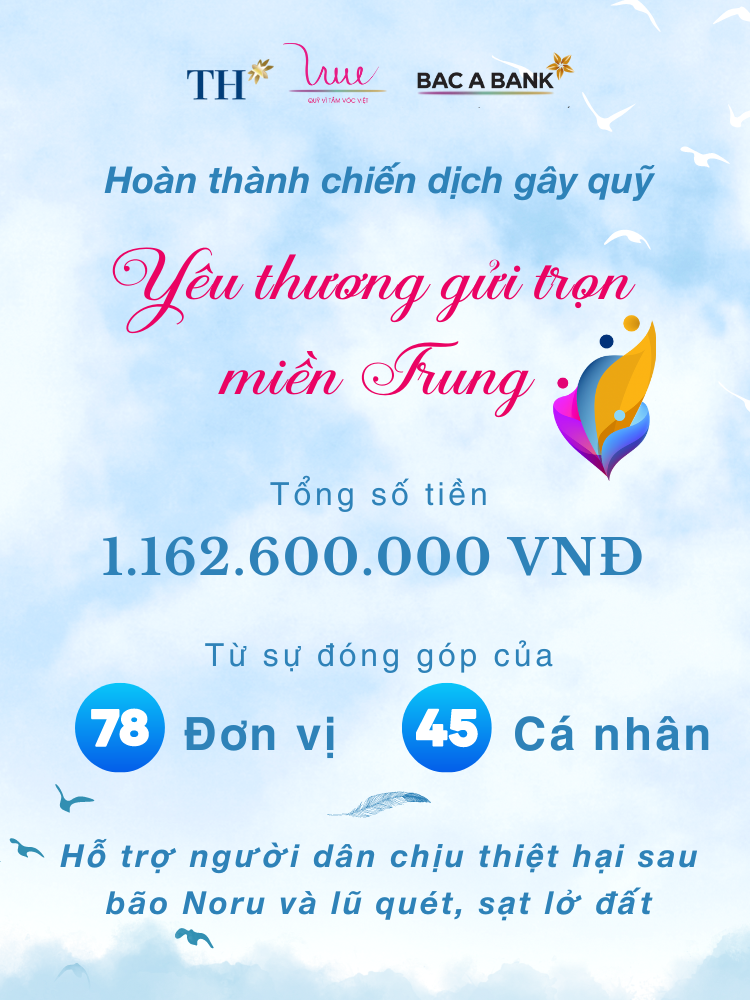 Hoàn thành chiến dịch gây quỹ “Yêu thương gửi trọn miền Trung”