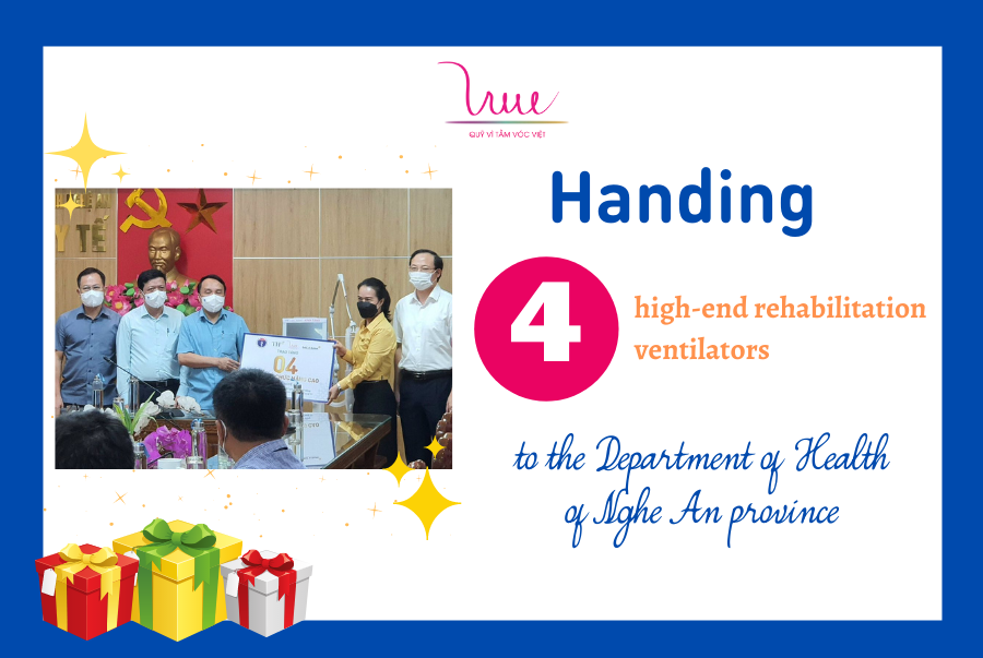 Handing 4 high-end rehabilitation ventilators to the Department of Health of Nghe An province