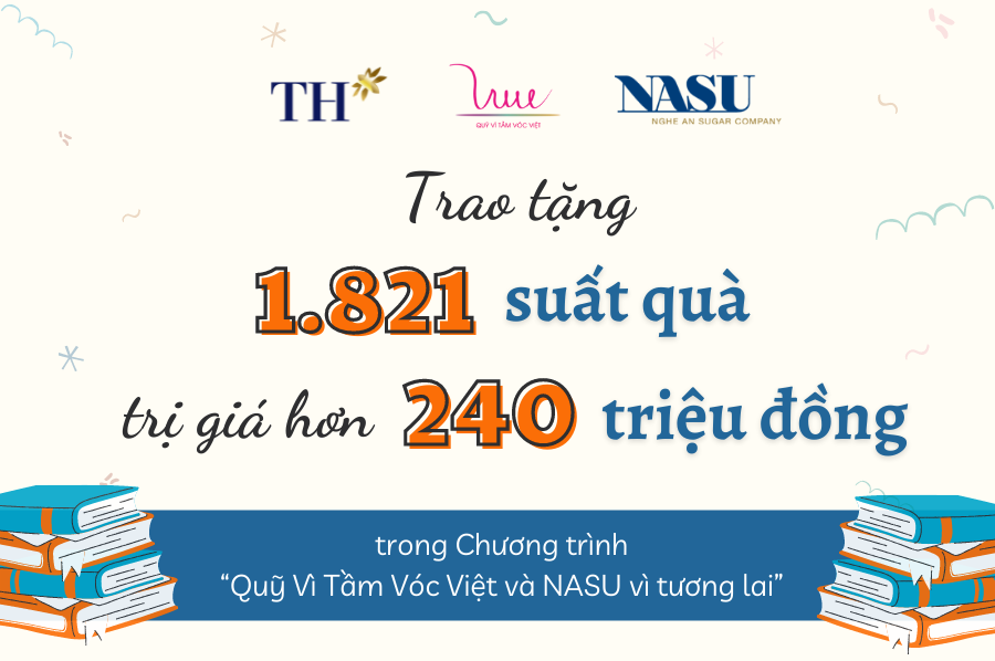 Trao tặng 1.821 suất quà trị giá hơn 240 triệu đồng trong chương trình “Quỹ Vì Tầm Vóc Việt và NASU vì tương lai”