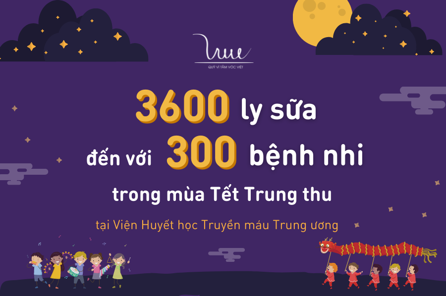 3.600 ly sữa đến với 300 bệnh nhi trong mùa Tết trung thu