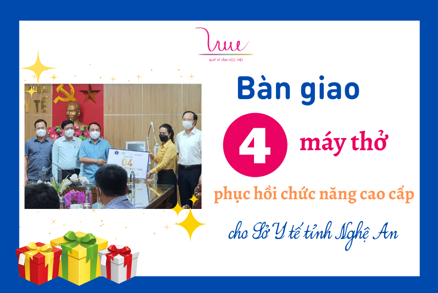 Bàn giao 4 máy thở phục hồi chức năng cao cấp cho Sở Y tế tỉnh Nghệ An