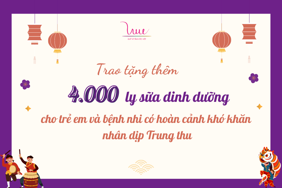 Trao tặng thêm 4.000 ly sữa dinh dưỡng cho trẻ em và bệnh nhi có hoàn cảnh khó khăn nhân dịp Trung thu