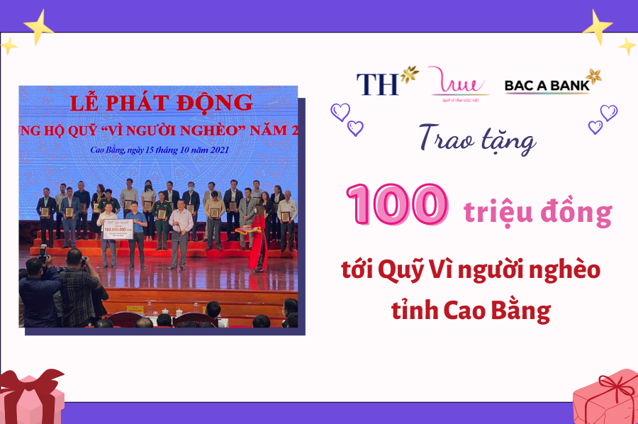 Trao tặng 100 triệu đồng tới Quỹ Vì người nghèo tỉnh Cao Bằng