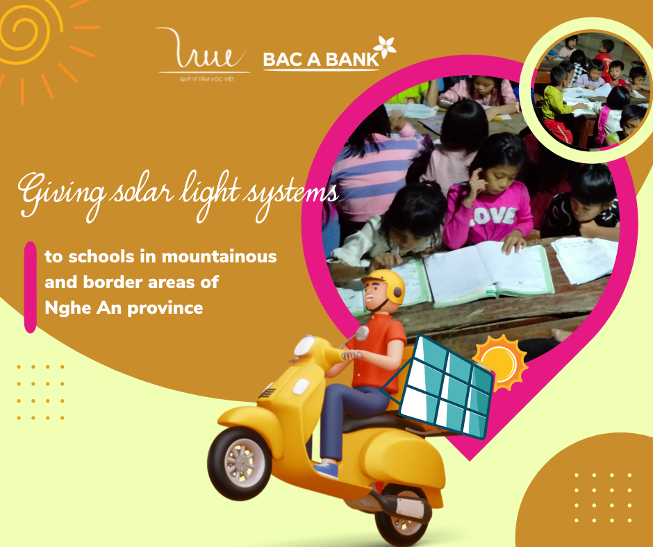 Giving solar light systems to schools in mountainous and border areas of Nghe An province