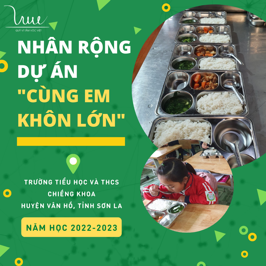 Nhân rộng mô hình dự án Cùng em khôn lớn - Bảo trợ bữa ăn bán trú cho học sinh nghèo tại Vân Hồ, Sơn La