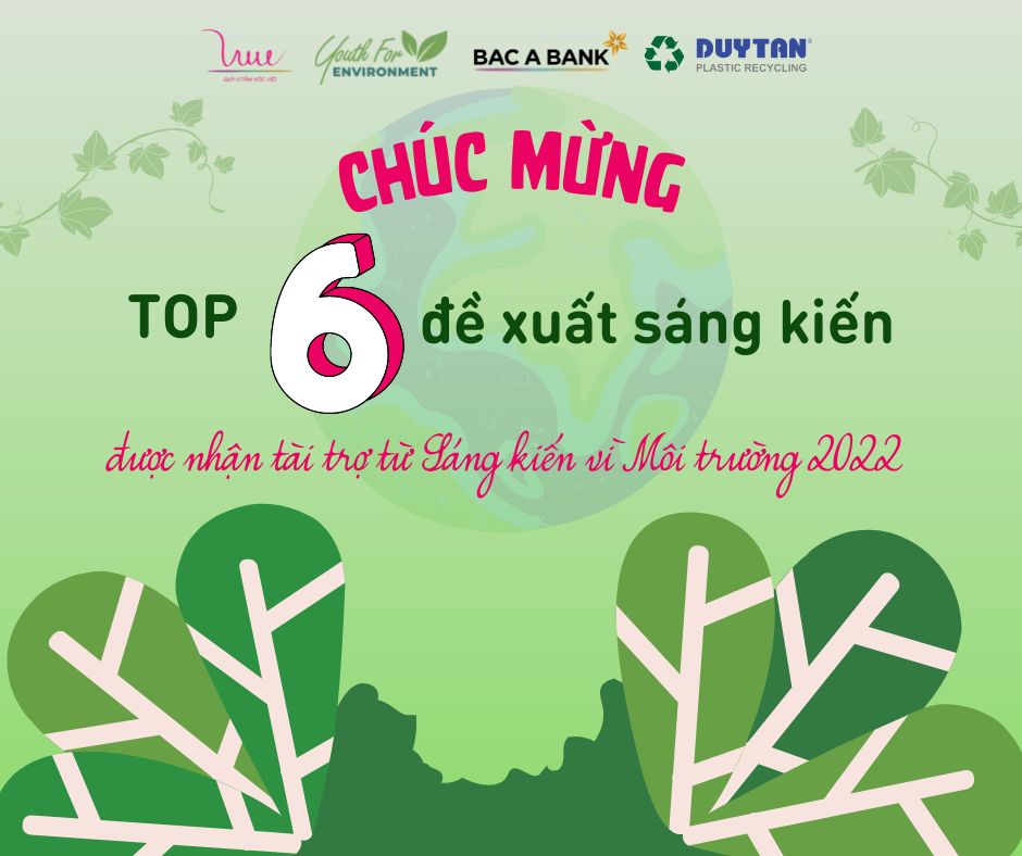 Lộ diện TOP 6 cá nhân/nhóm giành được tài trợ từ Sáng kiến vì môi trường 2022