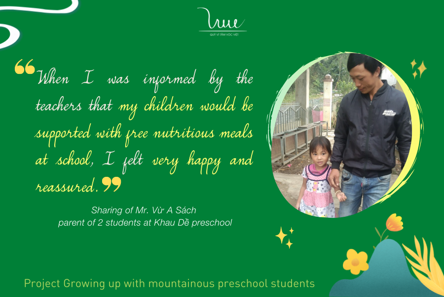 Sharing from parents of students at Khau De preschool - The project Growing up with mountainous preschool students