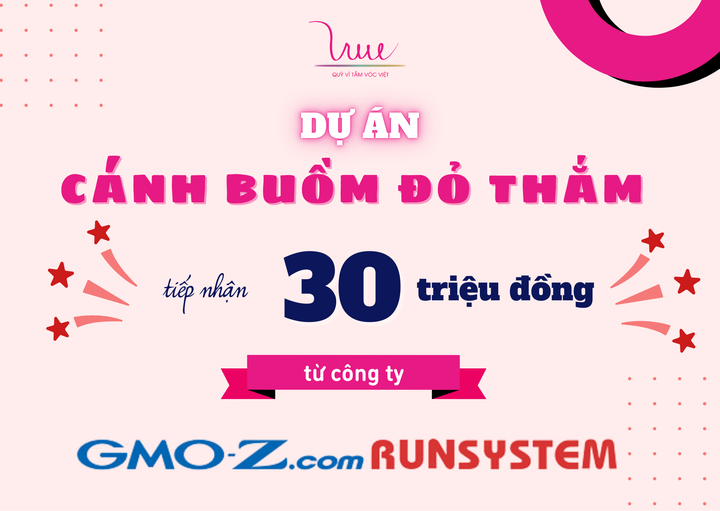 Dự án “Cánh buồm đỏ thắm” nhận được khoản tài trợ 30 triệu đồng từ công ty GMO-Z.com RUNSYSTEM