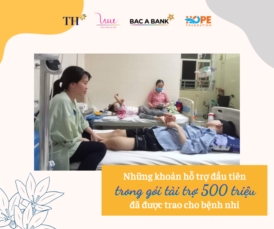 Những khoản hỗ trợ đầu tiên trong gói tài trợ 500 triệu đã được trao cho bệnh nhi ung thư xương