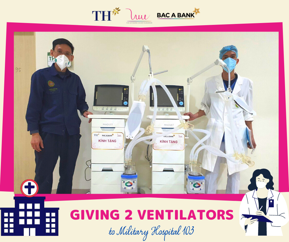 Giving 2 ventilators worth over VND 1 billion to Military Hospital 103