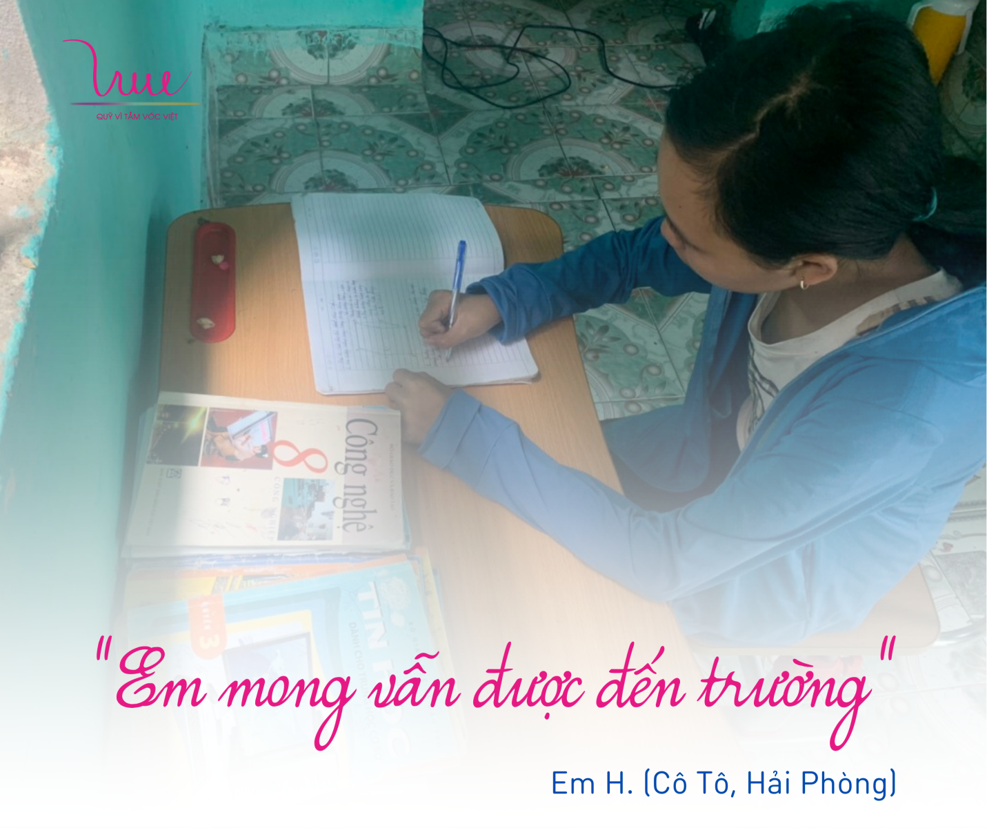 For Vietnamese Stature Foundation calls for supporting the disadvantaged child in Quang Ninh province to school with .