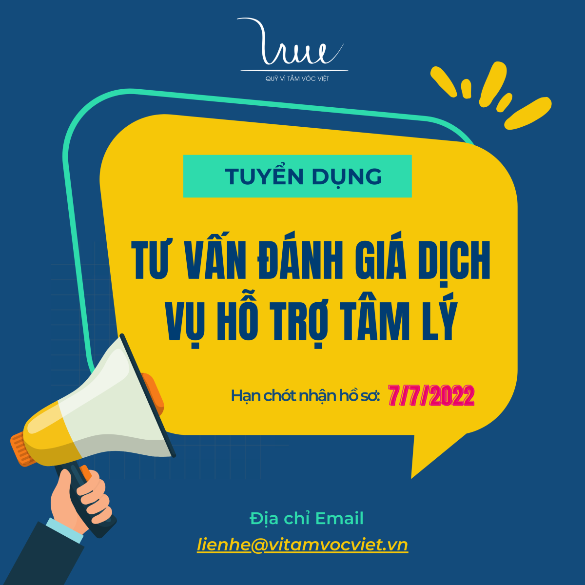 Quỹ Vì Tầm Vóc Việt tuyển dụng Chuyên gia/ Tư vấn đánh giá dịch vụ hỗ trợ tâm lý (Hạn chót nhận hồ sơ: 7/7/2022)