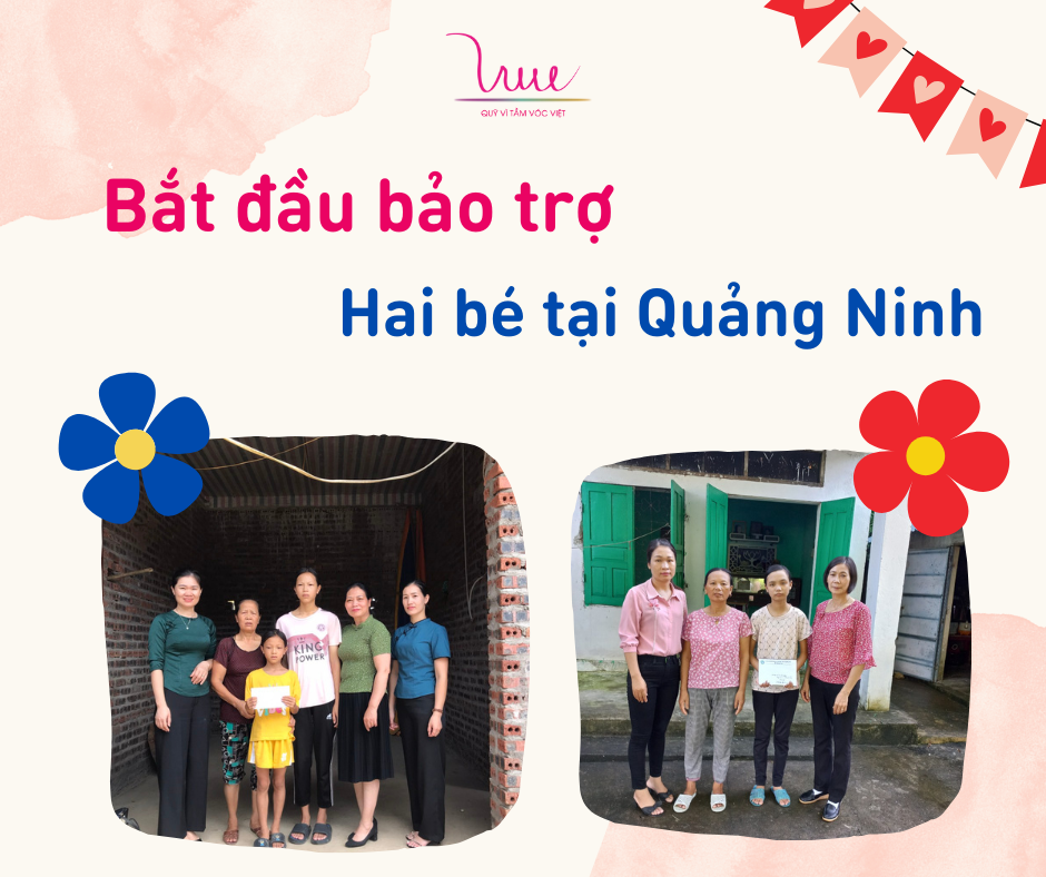 Bắt đầu bảo trợ cho hai bé ở Quảng Ninh