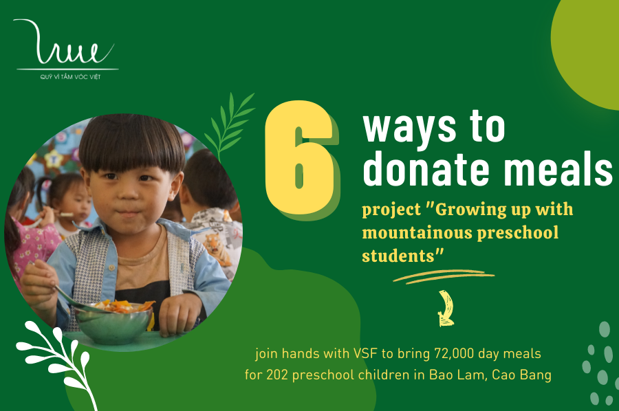 How can you donate meals for 202 preschool children in Cao Bang?