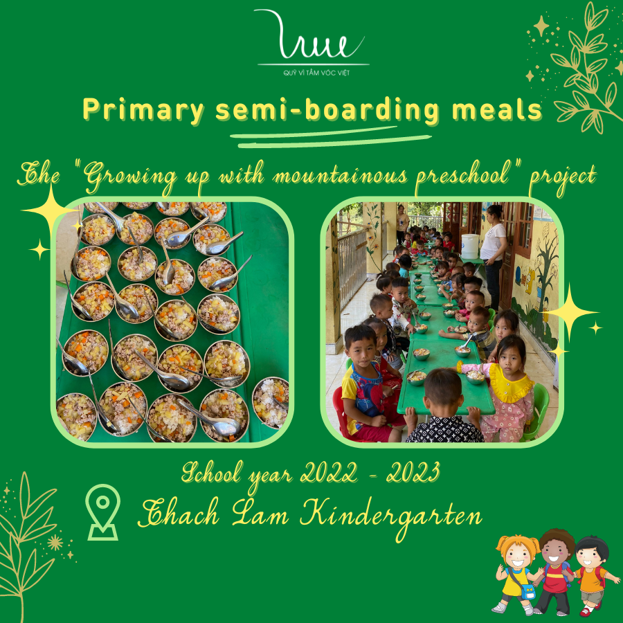 The primary semi-boarding meals of the “Growing up with mountainous preschool” project in school year 2022-2023.