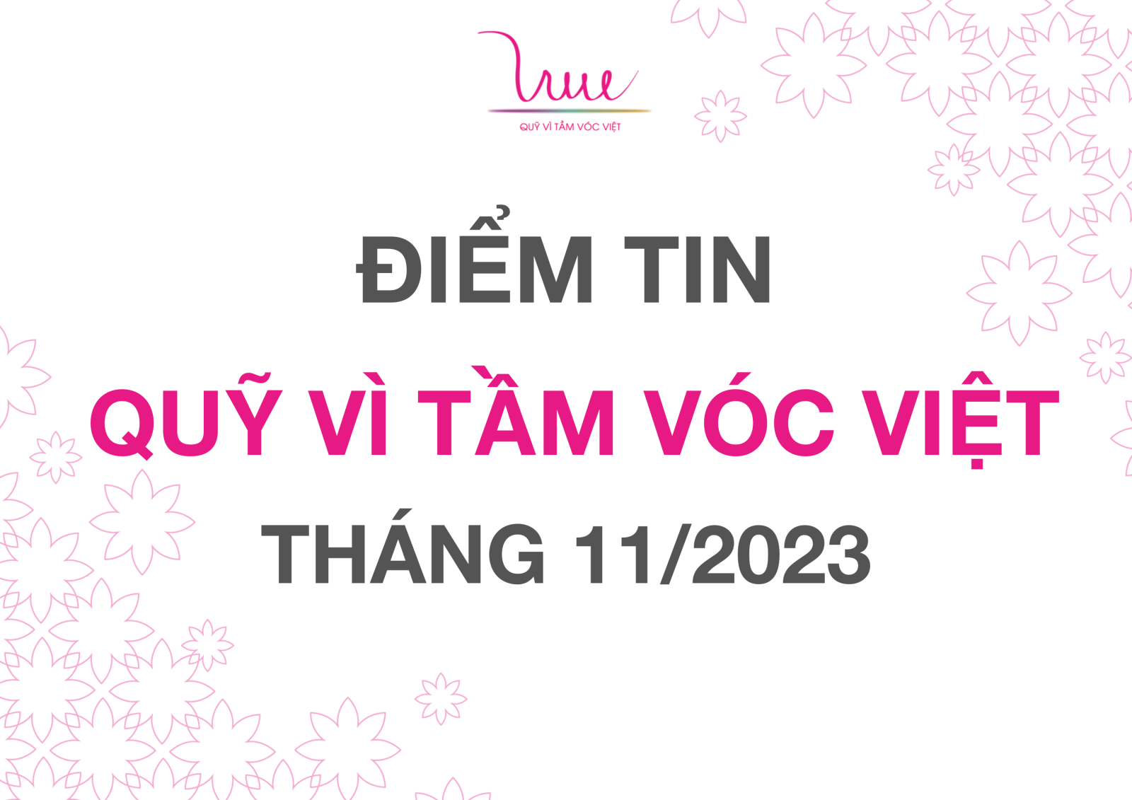 Điểm tin Quỹ Vì Tầm Vóc Việt tháng 11/2023