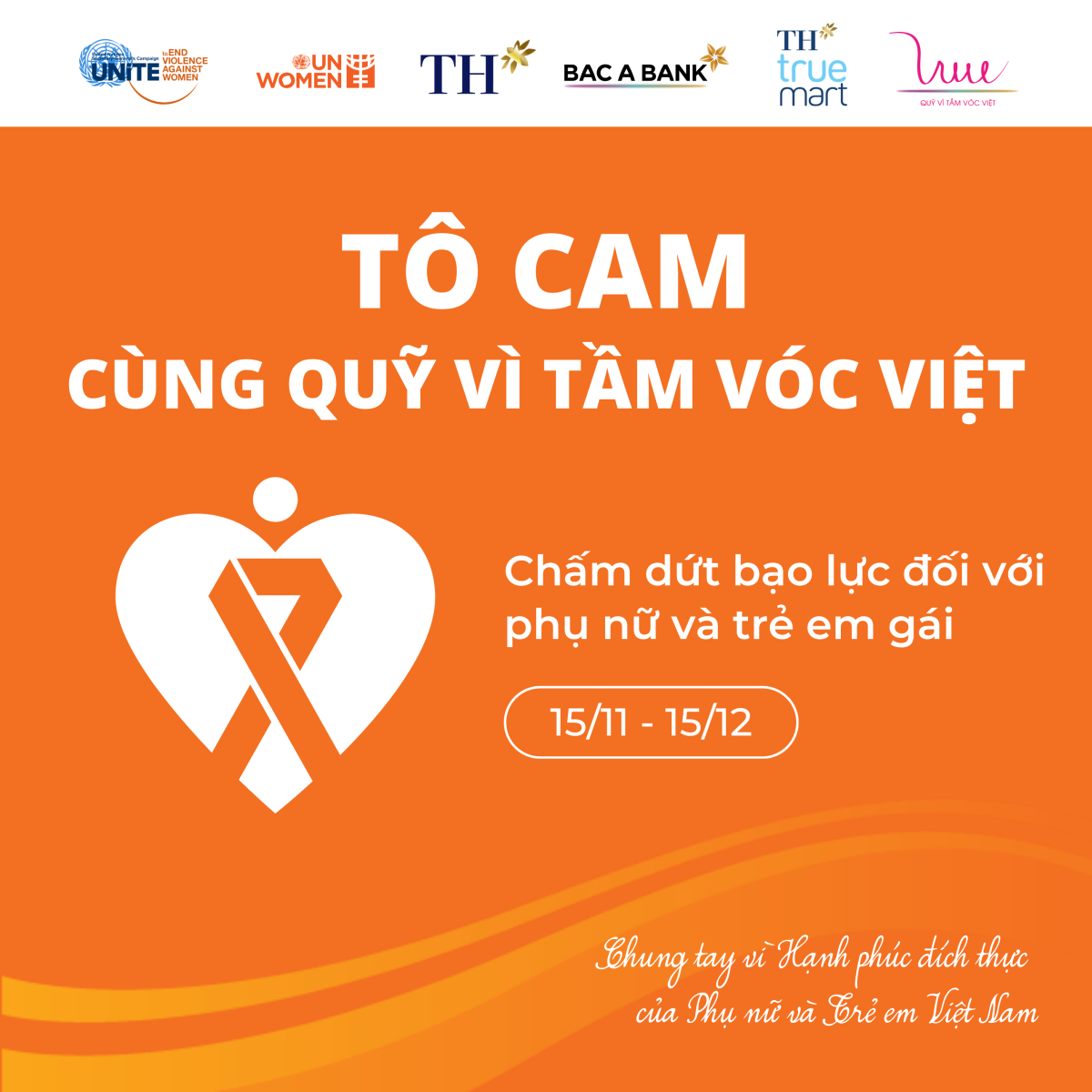 Tô Cam cùng Quỹ Vì Tầm Vóc Việt - Chấm dứt bạo lực đối với phụ nữ và trẻ em gái