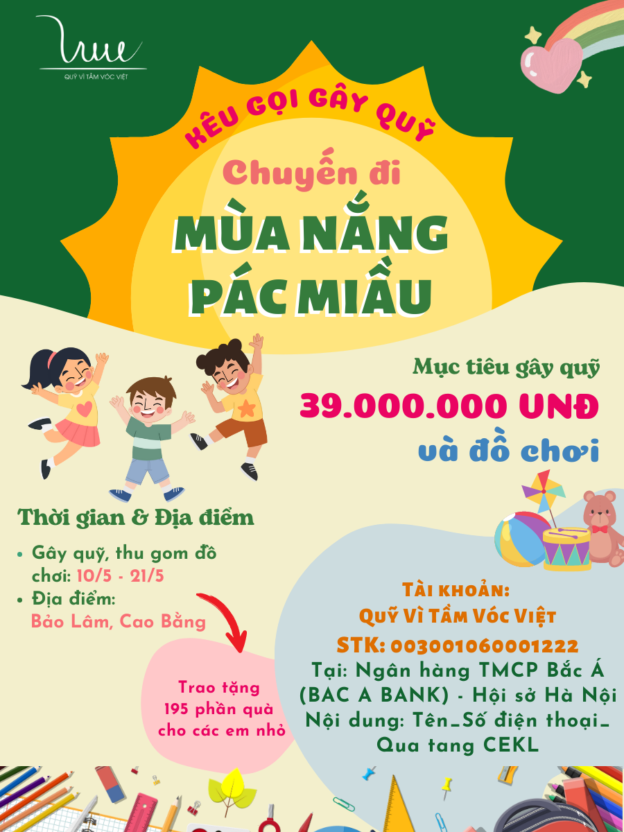 Khởi động chuyến đi “Mùa nắng Pác Miầu” - Gây quỹ 39 triệu mua quà tặng cho học sinh mầm non Cao Bằng