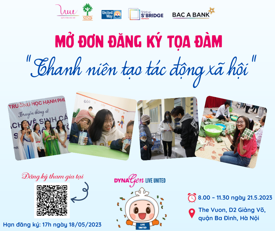 Mở đơn đăng ký tọa đàm "Thanh niên tạo tác động xã hội" - Hạn chót: 17h ngày 18/05/2023