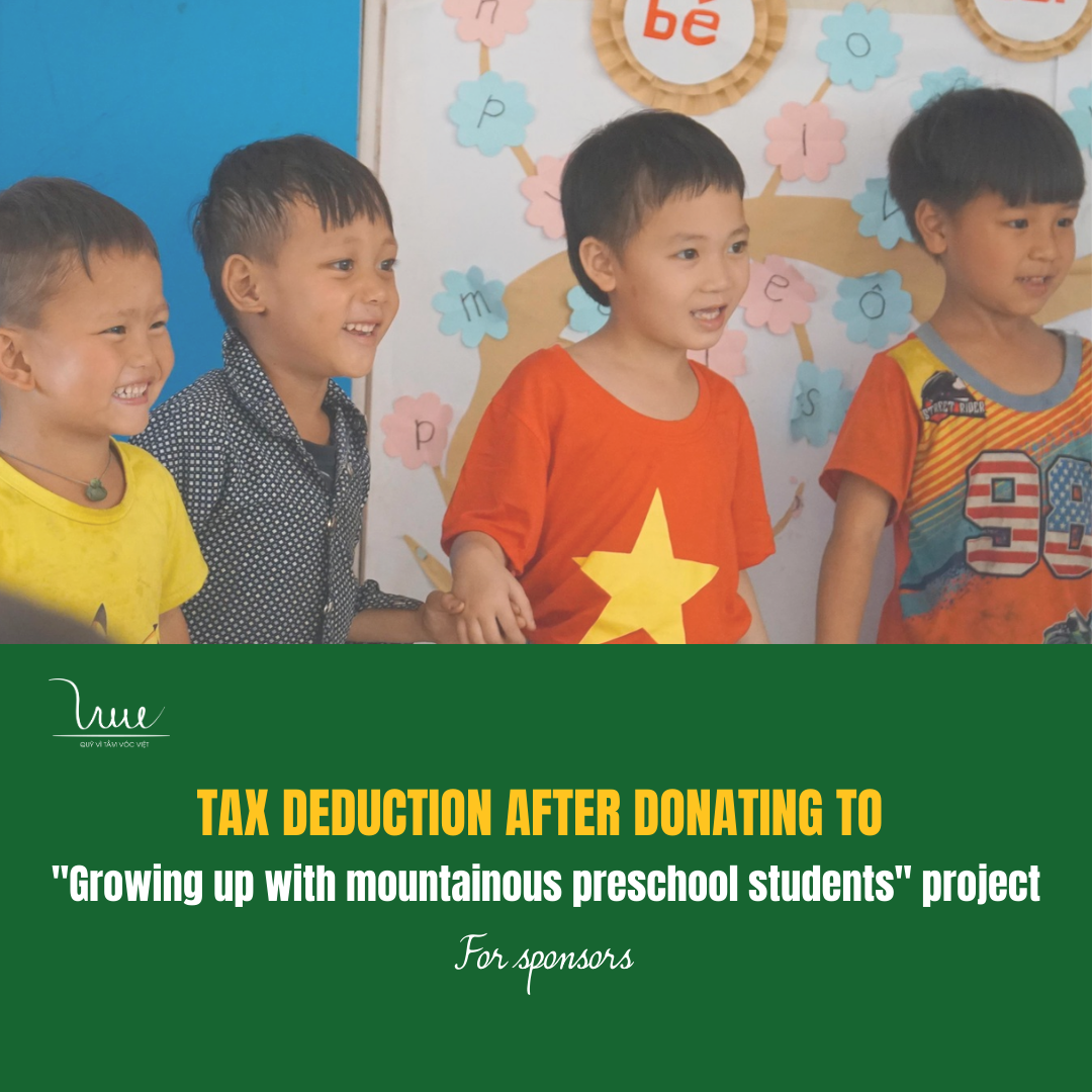 Tax deduction after donating to the "Growing up with mountainous preschool students" project (for sponsors)