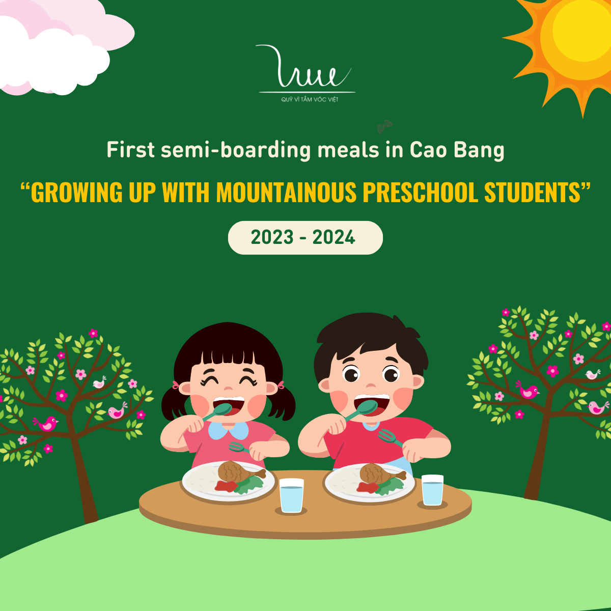 “Growing up with mountainous preschool students”: First semi-boarding meals provided for students in Cao Bang