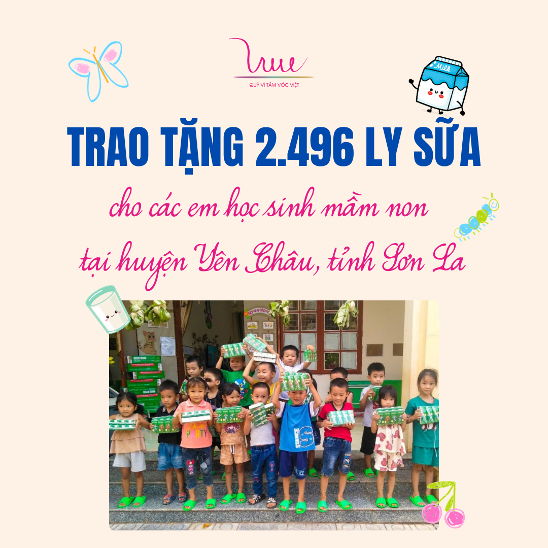 Trao tặng 2.496 ly sữa cho các em học sinh mầm non tại huyện Yên Châu, tỉnh Sơn La