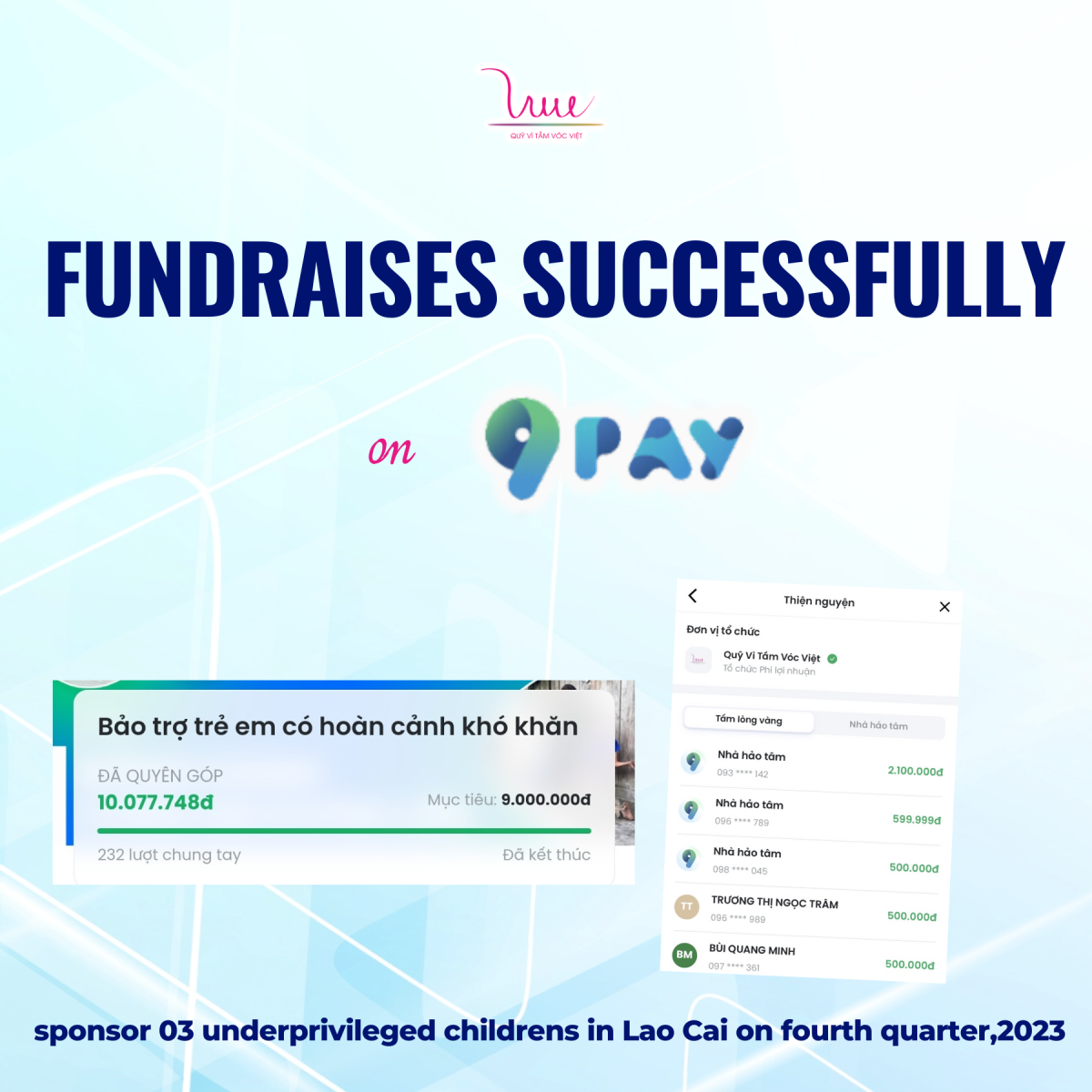 For Vietnamese Stature Foundation fundraises successfully on 9Pay e-wallet