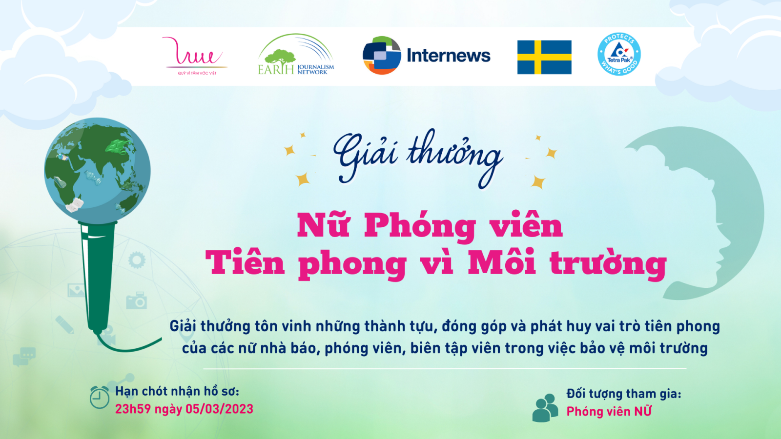 Cách thức nộp hồ sơ Giải thưởng Báo chí “Nữ Phóng viên Tiên phong vì Môi trường”